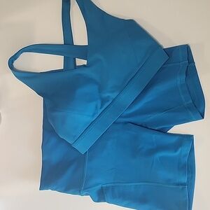 Hawaiian Blue Wunder Train shorts and Envital Bra set, size 6
